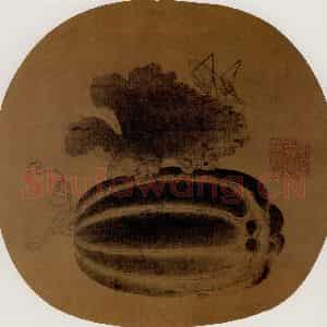 宋代 夫名《草虫瓜实图》国画花鸟作品图片鉴赏