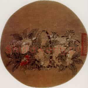 宋代 夫名《花篮图》国画花鸟作品图片鉴赏