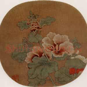 宋代 夫名《蜀葵图》国画花鸟作品图片鉴赏