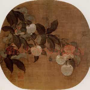 宋代 夫名《荔枝图》国画花鸟作品图片鉴赏