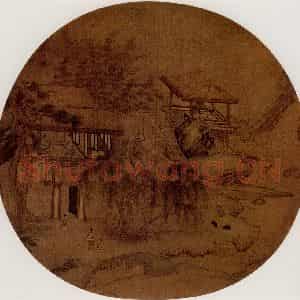 宋代 何筌《草堂客话图》国画山水作品图片鉴赏