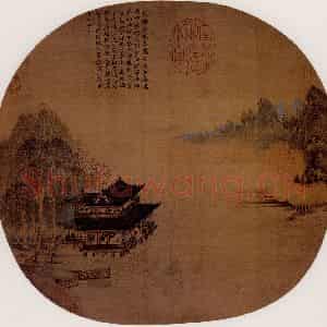 宋代 夫名《玉楼春思图》国画山水作品图片鉴赏