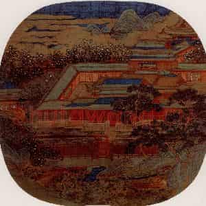 宋代 夫名《曲院莲香图》国画山水作品图片鉴赏