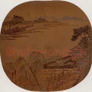 宋代 夫名《瑶台玩月图》国画山水作品图片鉴赏