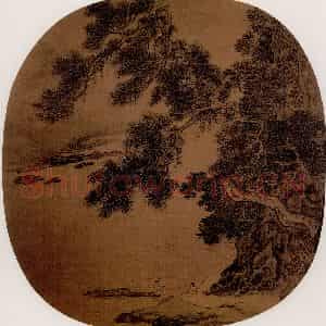 宋代 夫名《松溪濯足图》国画山水作品图片鉴赏