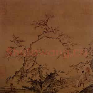 宋代 夫名《玩月图》国画山水作品图片鉴赏