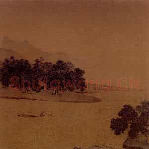 宋代 夫名《江村图》国画山水作品图片鉴赏