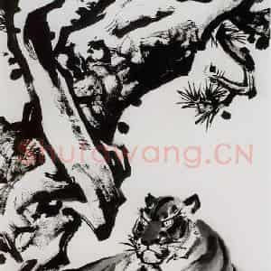 1998年 汤文选《盘龙卧虎》国画作品图片鉴赏