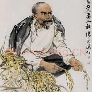 1956年 汤文选《说什么我也要入社》国画作品图片鉴赏
