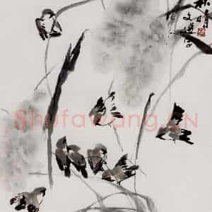 1987年 汤文选《秋晴》国画作品图片鉴赏