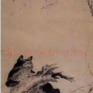 清代 袁江《猫雀图》国画花鸟作品图片鉴赏