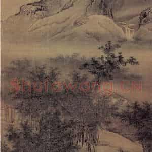 清代 袁耀《潇湘烟雨》国画山水作品图片鉴赏