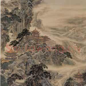 清代 袁耀《蓬莱仙境图》国画山水作品图片鉴赏