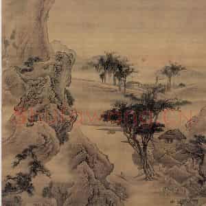 清代 袁耀《拟页暄图意》国画山水作品图片鉴赏