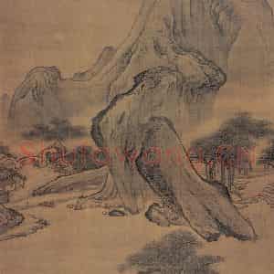 清代 袁江《天香书屋图》国画山水作品图片鉴赏