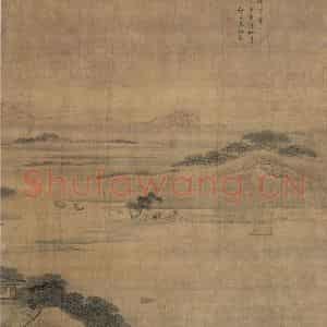 清代 袁江《绿野堂》国画山水作品图片鉴赏
