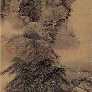 清代 袁江《松亭纳凉》国画山水作品图片鉴赏