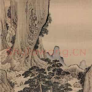 清代 袁江《松风流水》国画山水作品图片鉴赏