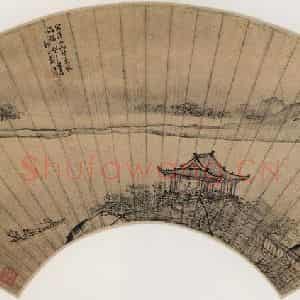 清代 袁江《山雨欲来风满楼》国画山水作品图片鉴赏