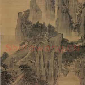 清代 袁江《拟古山水》国画山水作品图片鉴赏