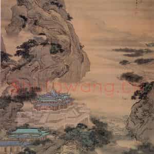 清代 袁江《骊山避暑图》国画山水作品图片鉴赏