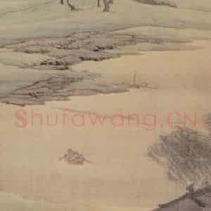 清代 袁江《山水阁楼图屏》国画山水作品图片鉴赏
