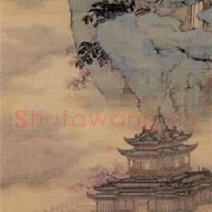 清代 袁江《山水阁楼图屏》国画山水作品图片鉴赏