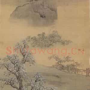清代 袁江《山水阁楼图屏》国画山水作品图片鉴赏