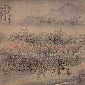 清代 袁江《寒食归宁图》国画山水作品图片鉴赏