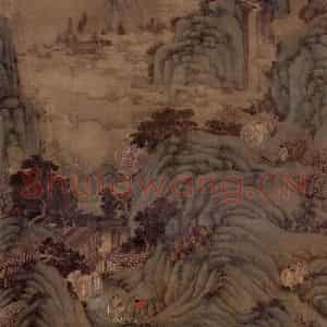 明代 李士达《仙山楼阁图轴》国画山水工笔作品图片鉴赏