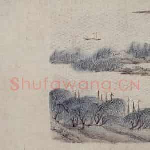 明代 郭存仁《金陵八景图卷》国画山水工笔作品图片鉴赏