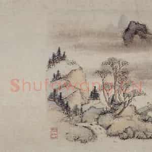 明代 郭存仁《金陵八景图卷》国画山水工笔作品图片鉴赏