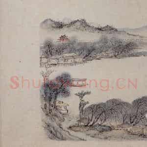 明代 郭存仁《金陵八景图卷》国画山水工笔作品图片鉴赏