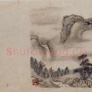 明代 郭存仁《金陵八景图卷》国画山水工笔作品图片鉴赏