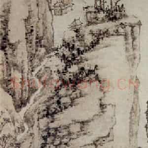 明代 陈焕《秋山清兴图轴》国画山水工笔作品图片鉴赏