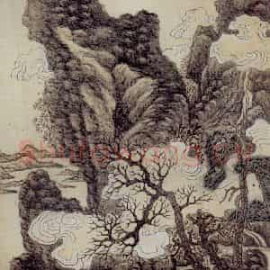 明代 陈洪绶《山水图册》国画山水工笔作品图片鉴赏