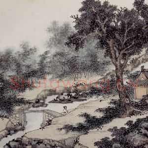 明代 沈周《东庄图册》国画山水工笔作品图片鉴赏