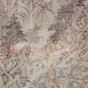 明代 文伯仁《松径石矶图轴》国画山水工笔作品图片鉴赏
