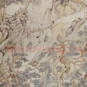 明代 文伯仁《松径石矶图轴》国画山水工笔作品图片鉴赏