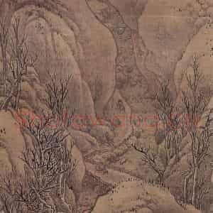 明代 宋旭《关山雪月图轴》国画山水工笔作品图片鉴赏