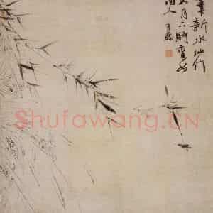 徐渭《竹枝水仙图》国画花鸟作品图片鉴赏