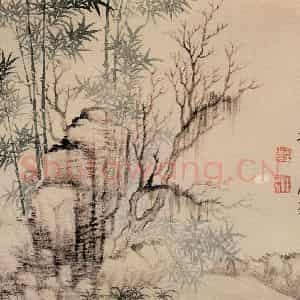 清代 恽寿平《写生花卉竹石图册》国画花鸟作品图片鉴赏