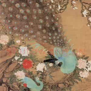 清代 虞沅《玉堂富贵图》国画花鸟作品图片鉴赏