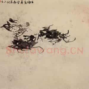 清代 高其佩《水中八事图册》国画花鸟作品图片鉴赏