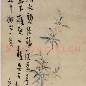 清代 高翔《折枝榴花图》国画花鸟作品图片鉴赏