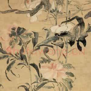 清代 李方膺《百花呈瑞图》国画花鸟作品图片鉴赏