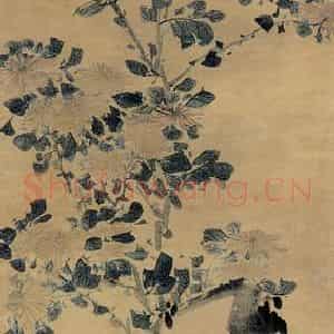 清代 李方膺《菊石图》国画花鸟作品图片鉴赏