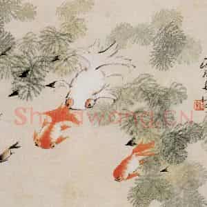 清代 虚谷《花鸟水族图册》国画花鸟作品图片鉴赏