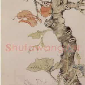 清代 任颐《新秋鹅浴图》国画花鸟作品图片鉴赏