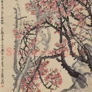 清代 吴昌硕《红梅图》国画花鸟作品图片鉴赏